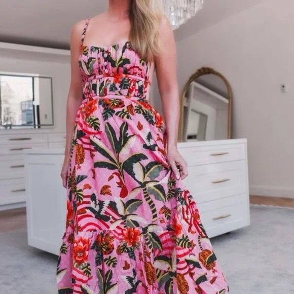 FARM Rio Pink Leopard Forest Midi Dress - Picture 6 of 9